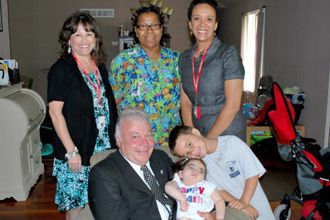Senator Beach visits BAYADA Pediatrics client Amelia R. and her family